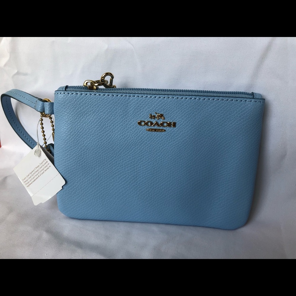 Coach Small Light Blue Wristlet